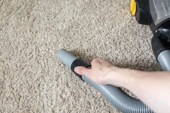 پاک کردن لکه هندوانه- جارو برقی برای بلند کردن الیاف فرش پس از تمیز کردن لکه