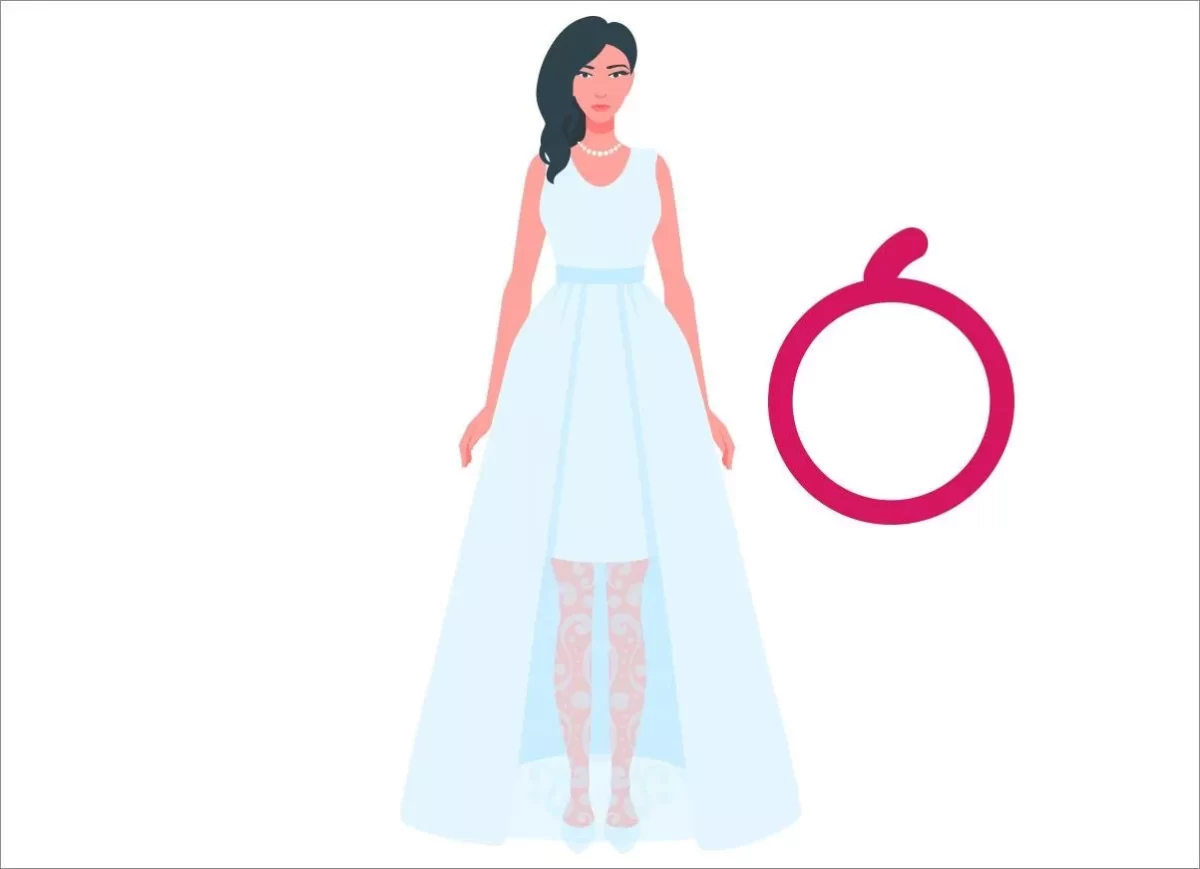 لباس عروس با توجه به فرم بدن- اندام سیب