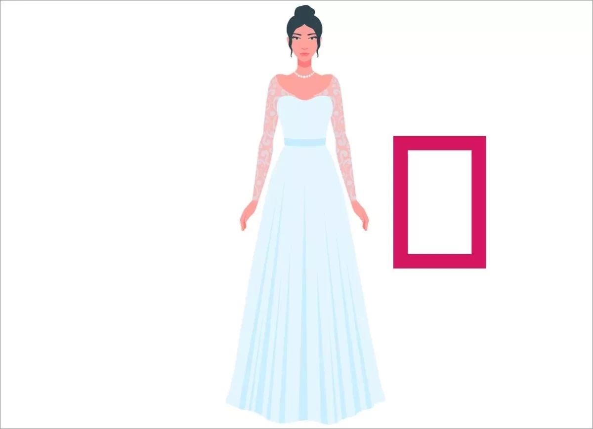 لباس عروس با توجه به فرم بدن مستطیلی