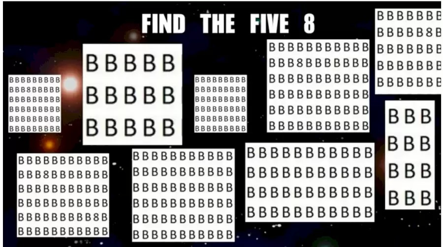 تست بینایی عدد 8-در این تصویر چند عدد 8 را می توانید ببینید؟
