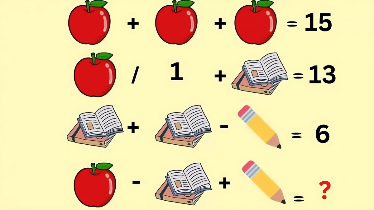 آزمون ریاضی سیب،کتاب و مداد 1