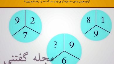 آزمون هوش ریاضی سه دایره