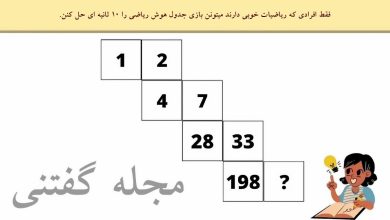 بازی جدول هوش ریاضی