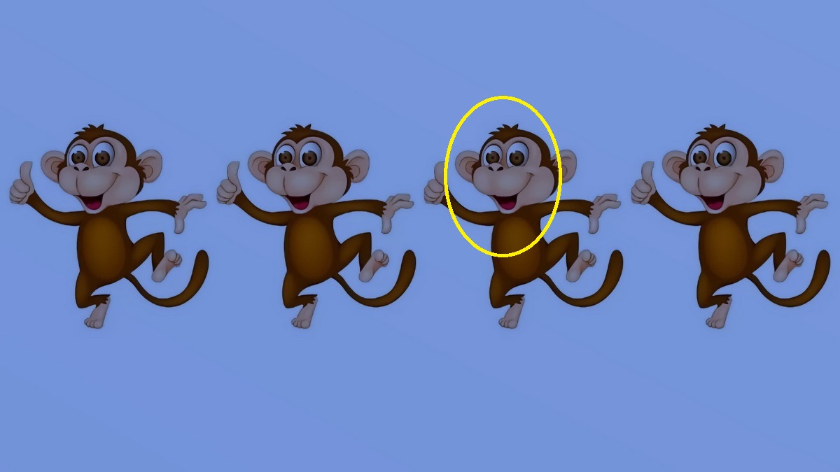 بازی فکری پیدا کردن میمون متفاوت 2