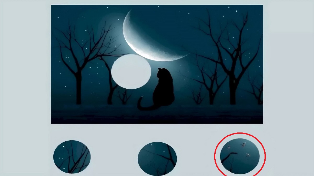 تصویر پازل تصویری گربه و ماه 2