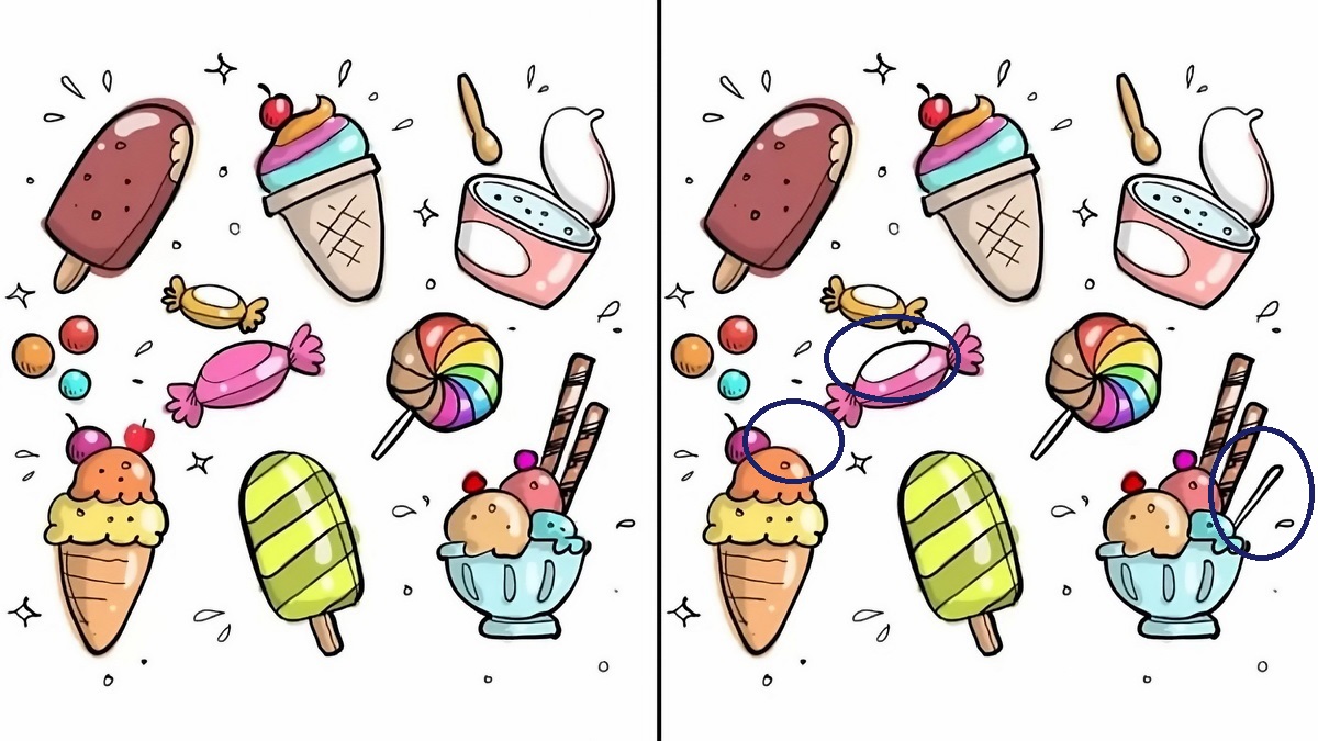 تفاوت تصویری بستنی ها 2