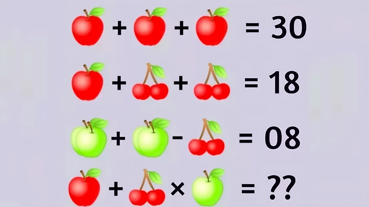 تست هوش ریاضی گیلاس و سیب 1