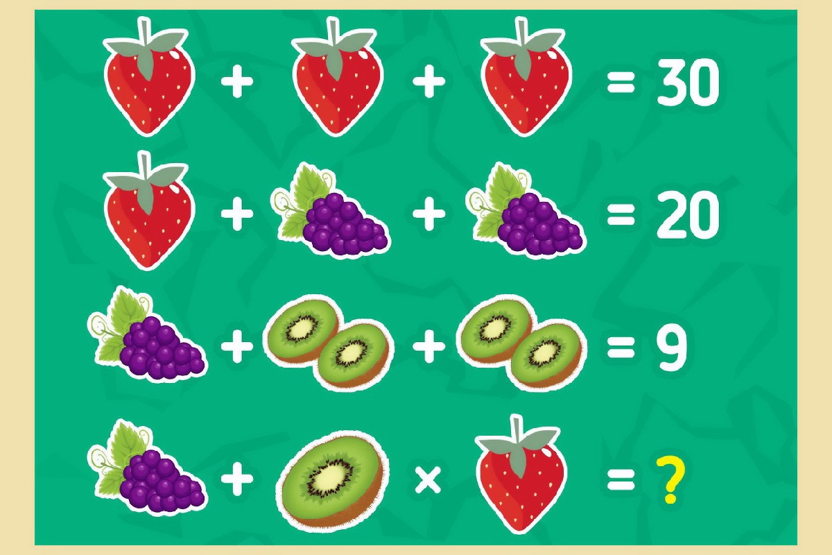 آزمون ریاضی با ارزش عددی میوه ها 1
