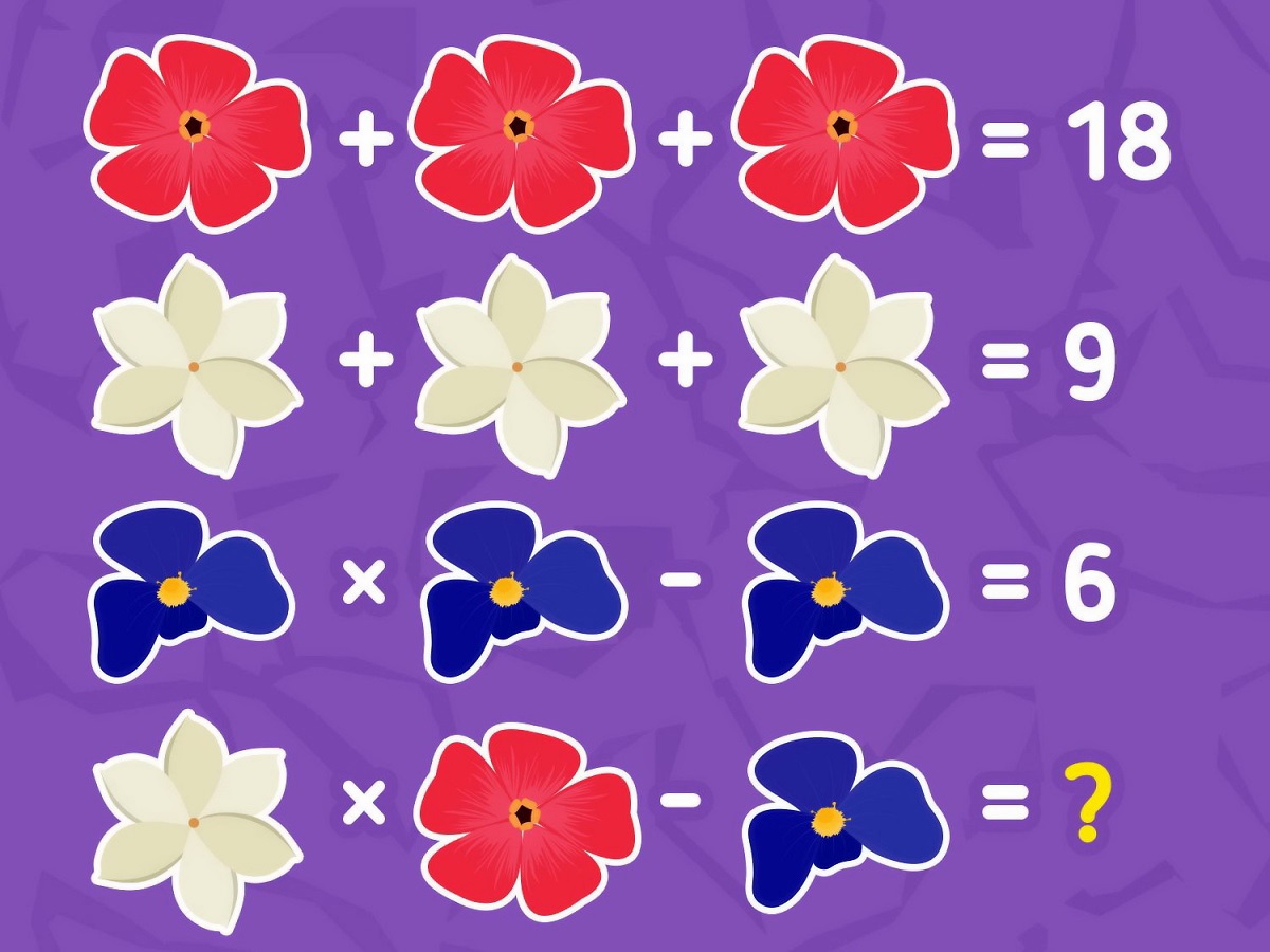 آزمون هوش ریاضی با گل های رنگی 1