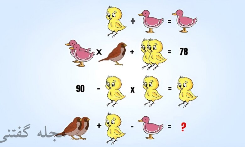 تست هوش ریاضی با پرندگان