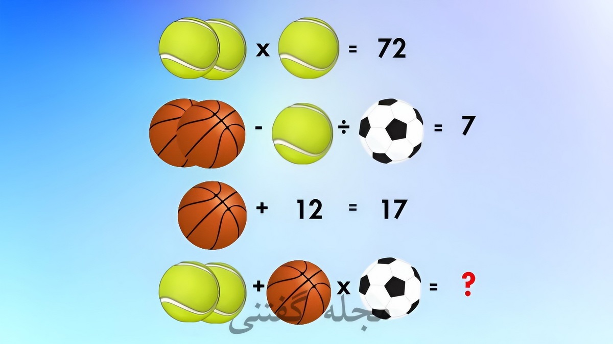 تست هوش ریاضی با توپ های مختلف 1
