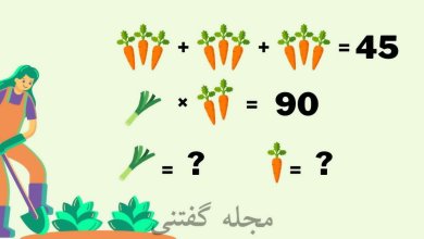 تست هوش ریاضی با هویج و تره فرنگی