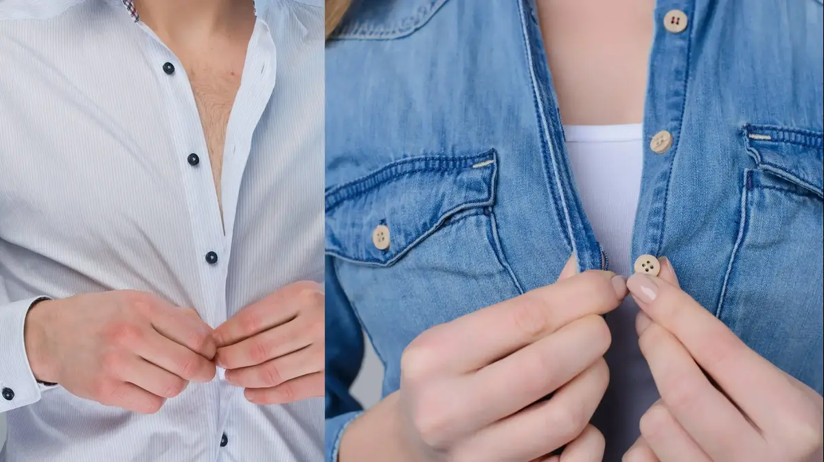 تفاوت دکمه لباس در مردان و زنان