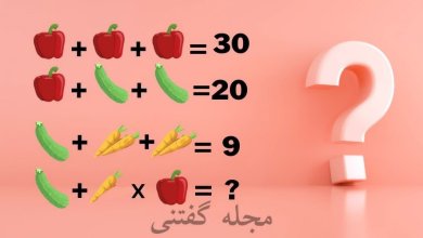 تست هوش ریاضی با سبزیجات رنگی