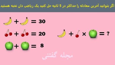 معادله هوش ارزش سه میوه