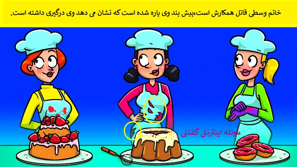 پاسخ بازی فکری شناخت شیرینی پز خانم قاتل