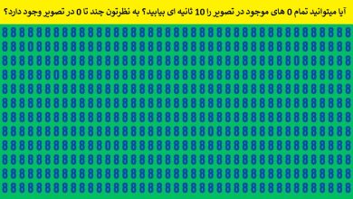 تست بینایی یافتن عدد 0-1