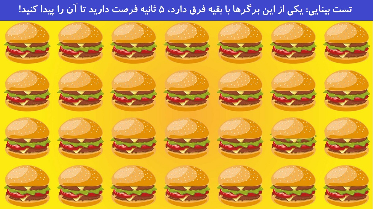 تست بینایی یافتن برگر متفاوت