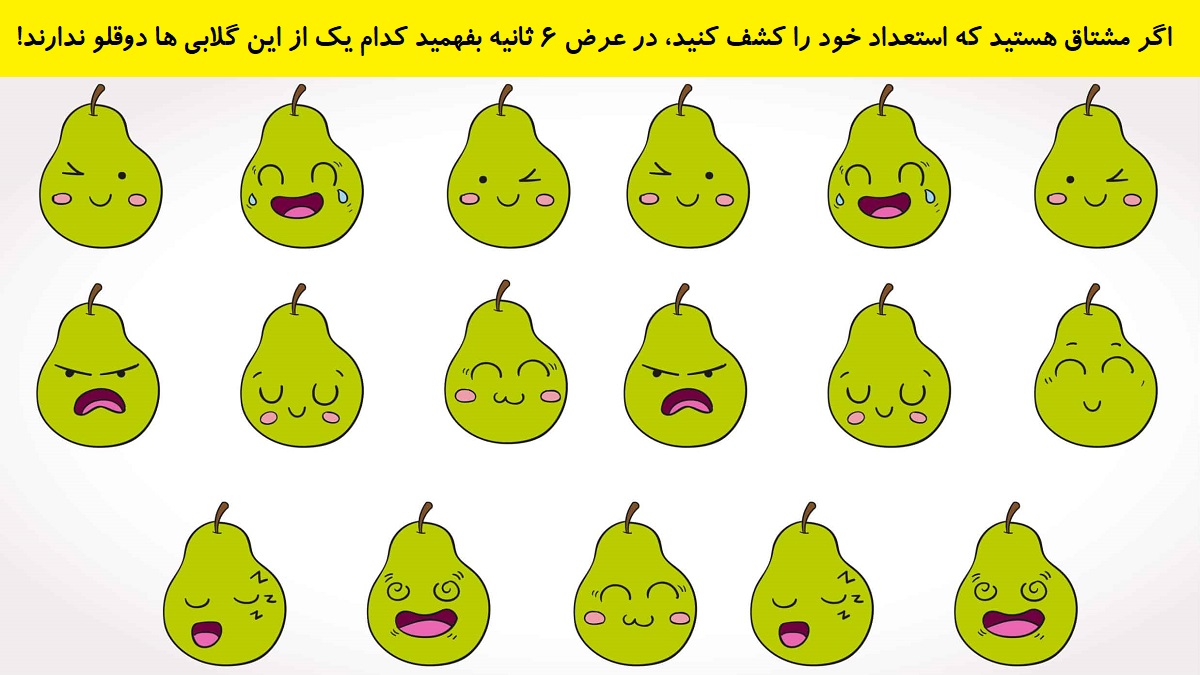 تست هوش شناسایی گلابی تنها