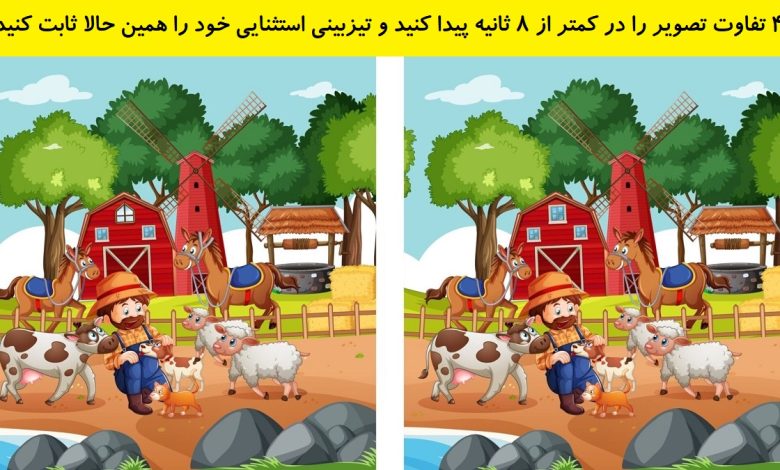 تفاوت تصویری مرد کشاورز و حیوانات اهلی 1