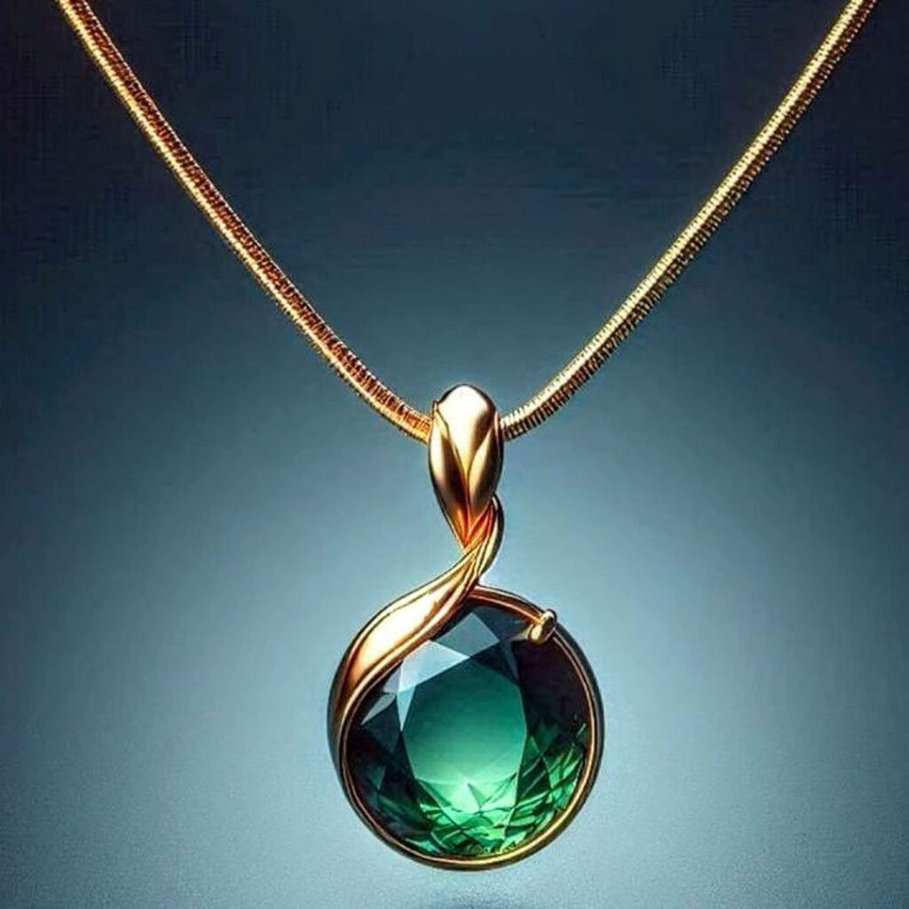 گردنبند سنگی سبز زنانه