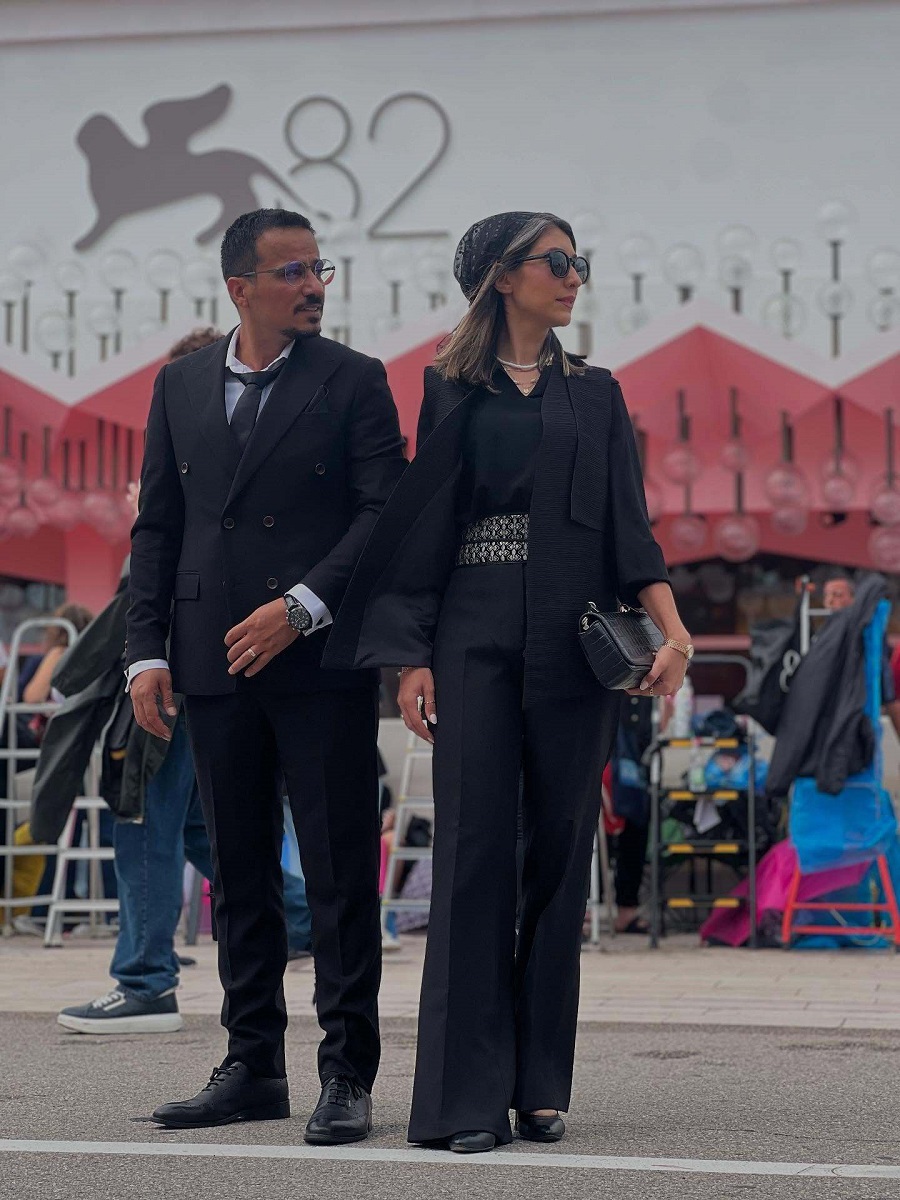 حسین سلیمانی و همسرش در فرش قرمز ونیز 1