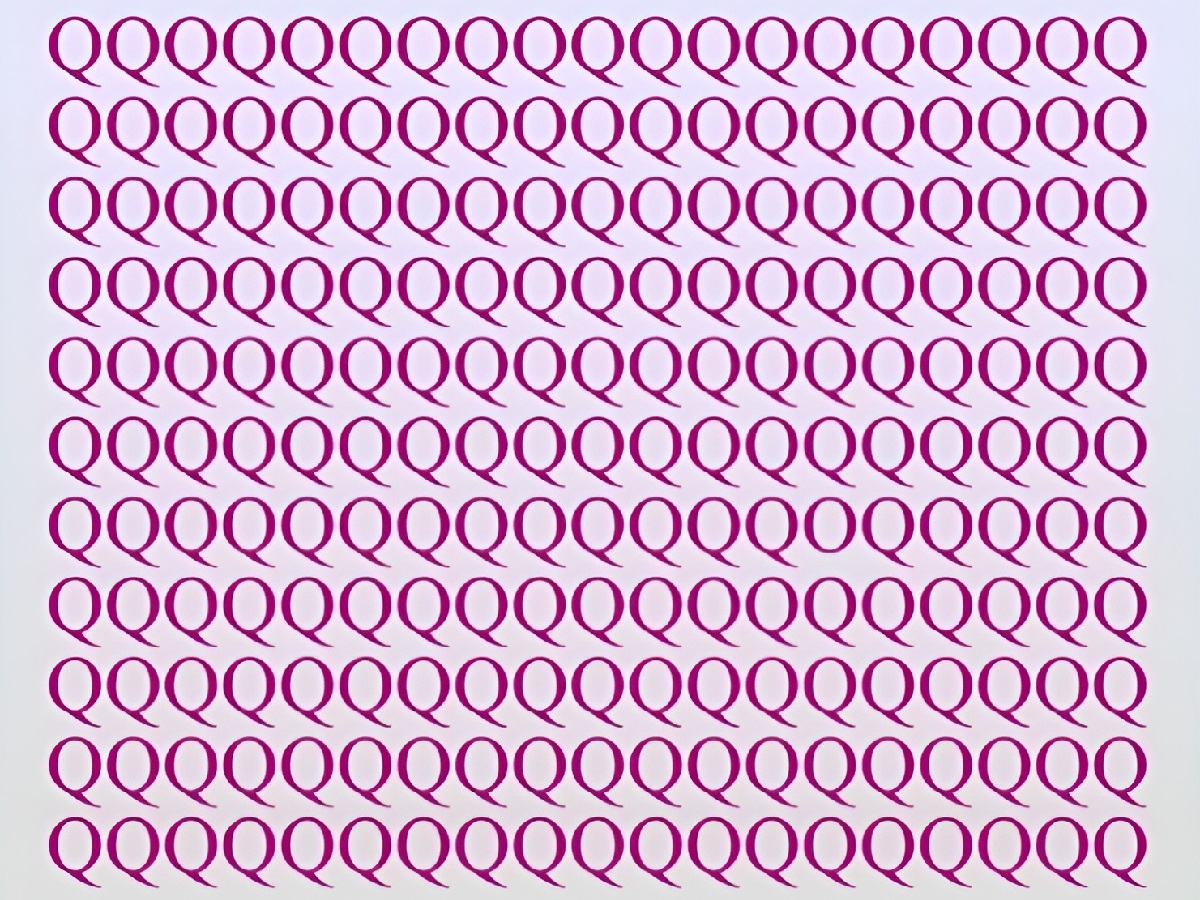 تست بینایی یافتن حرف O بین حروف Q