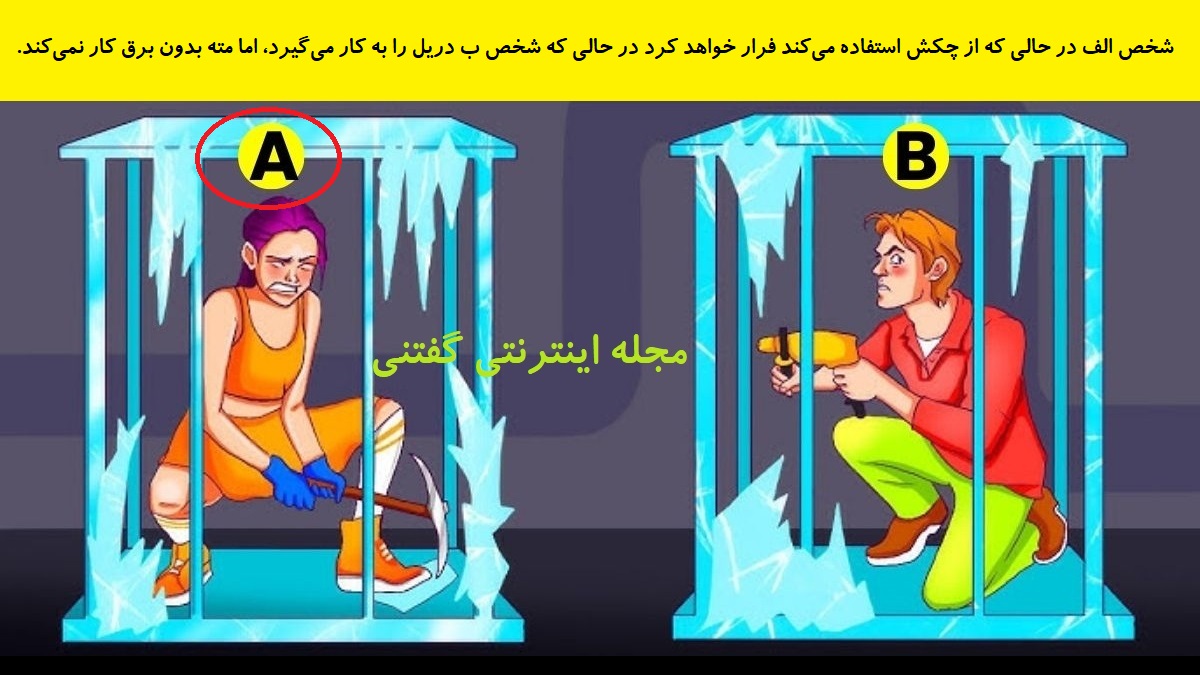 پاسخ بازی فکری شناخت فرد نجات یافته از قفس یخی