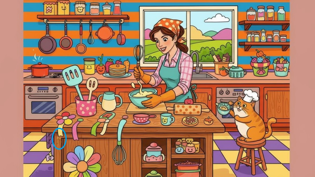 پاسخ تست بینایی یافتن دسته کلید در آشپزخانه