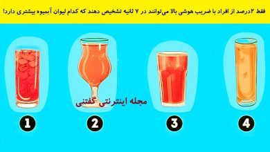 بازی فکری شناخت لیوان دارای آبمیوه بیشتر 1