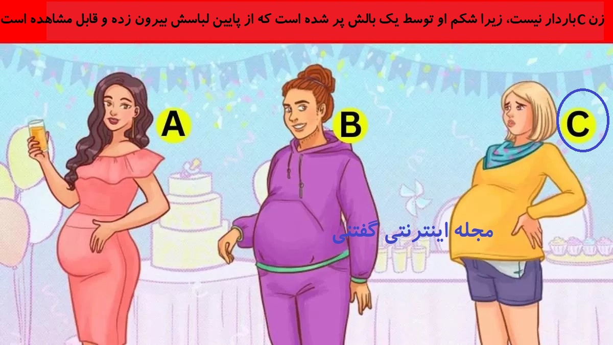 پاسخ بازی فکری شناخت زن غیر باردار در جشن