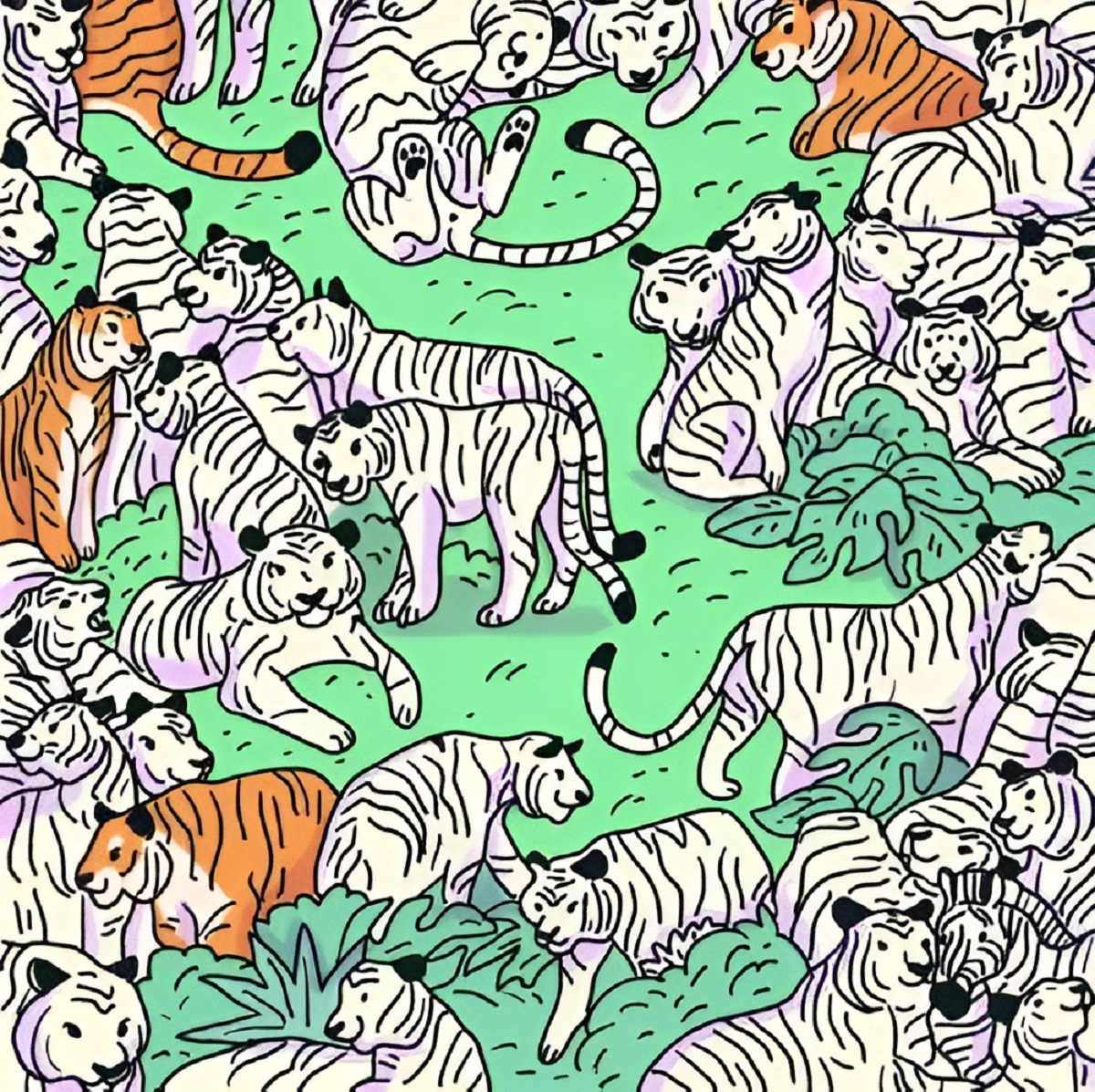 تست بینایی یافتن گورخر میان ببر ها