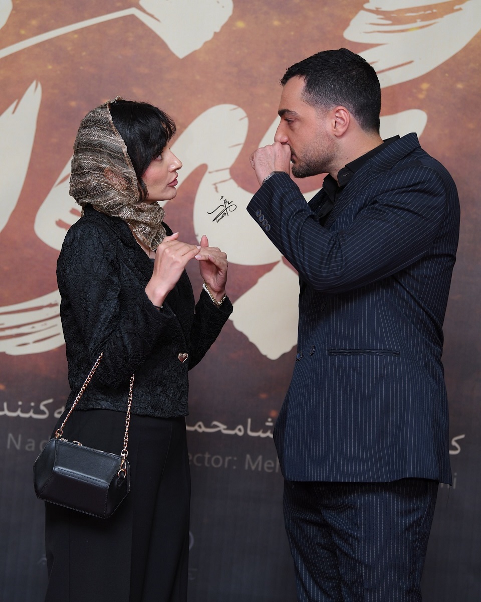 سجاد بابایی و نورا محقق در اکران فیلم مجنون 2