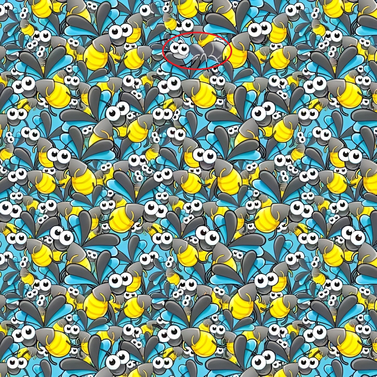 پاسخ تست بینایی یافتن مورچه میان زنبورها