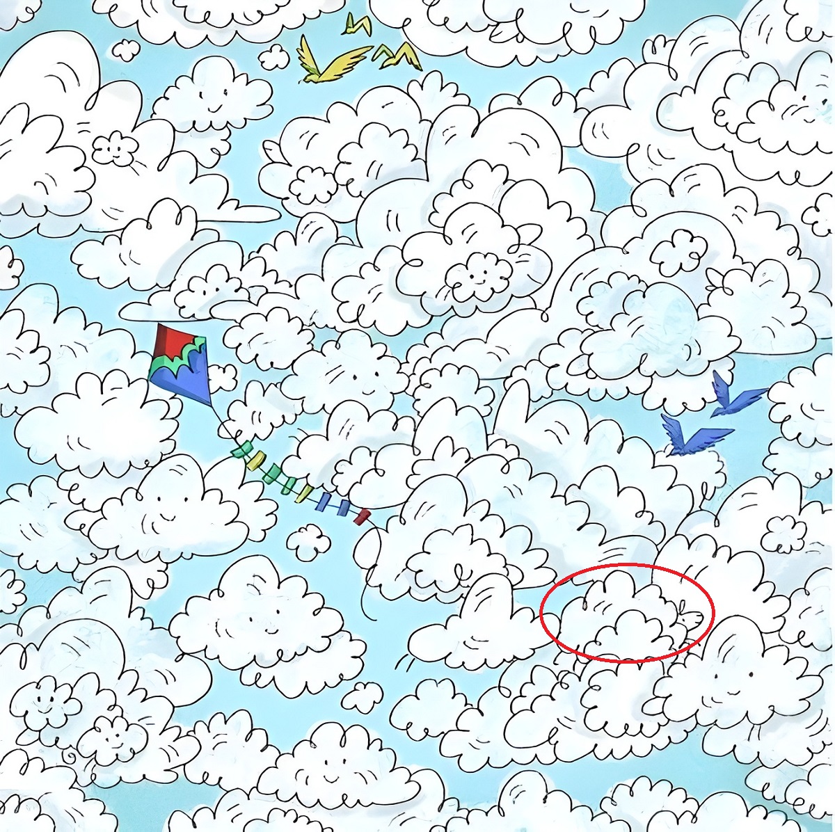 پاسخ تست بینایی یافتن گوسفند میان ابرها