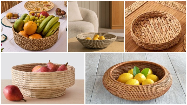 سبدهای بافتنی ویژه نظم‌بخشی به میوه و نان با طراحی چشمگیر