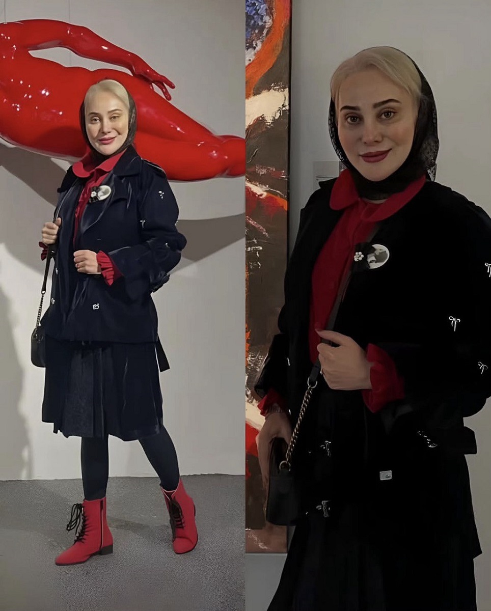 استایل قرمز و مشکی آرام جعفری 1