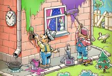 اشتباهات تصویری نقاشان در حال رنگ آمیزی 1