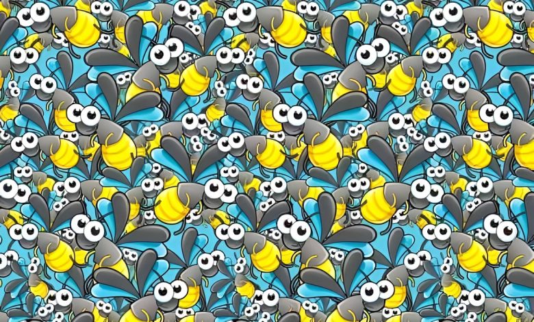 تست بینایی یافتن مورچه میان زنبورها 1