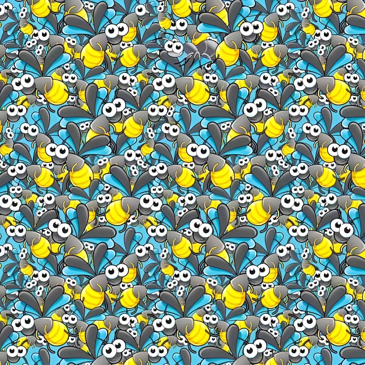 تست بینایی یافتن مورچه میان زنبورها