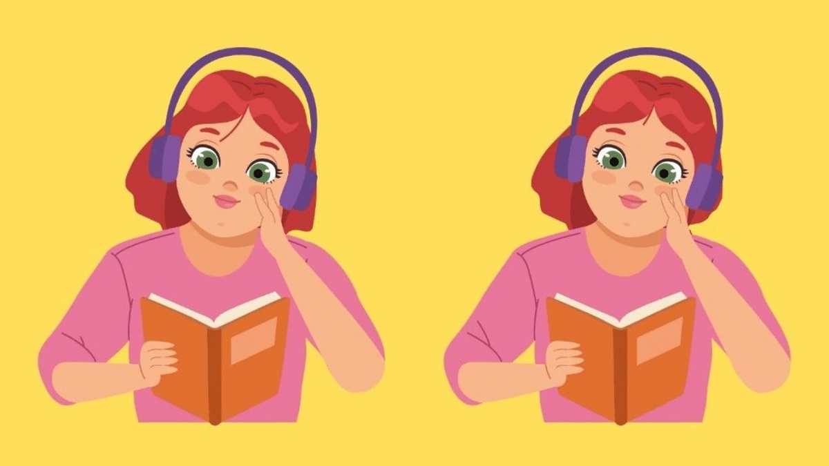 تفاوت تصویری دختر در حال کتاب خواندن