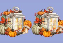 تفاوت تصویری فانوس شمعی با تزئینات پاییزی 1