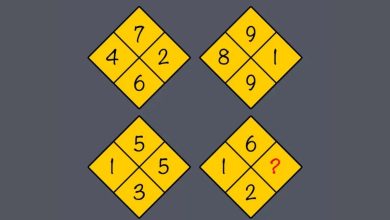 پیدا کردن عدد گمشده در چهار مربع ریاضی 1