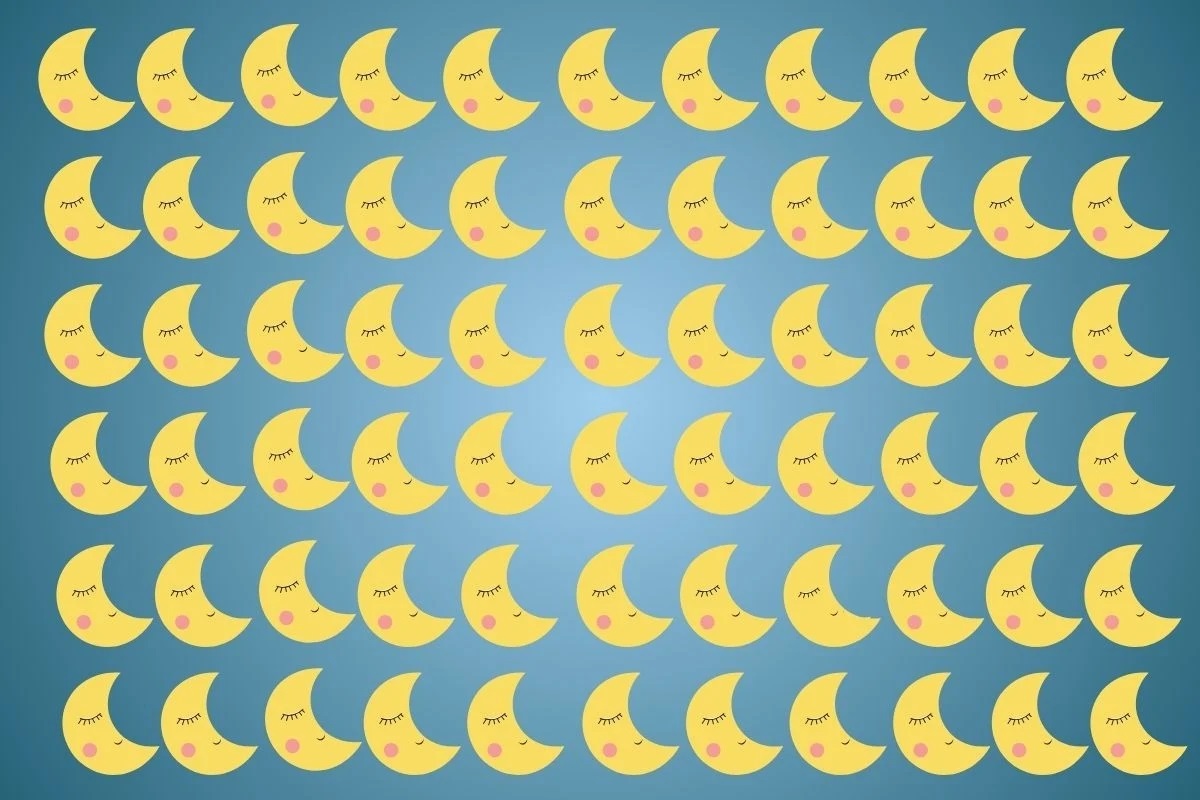 تست بینایی یافتن ماه خوابیده متفاوت