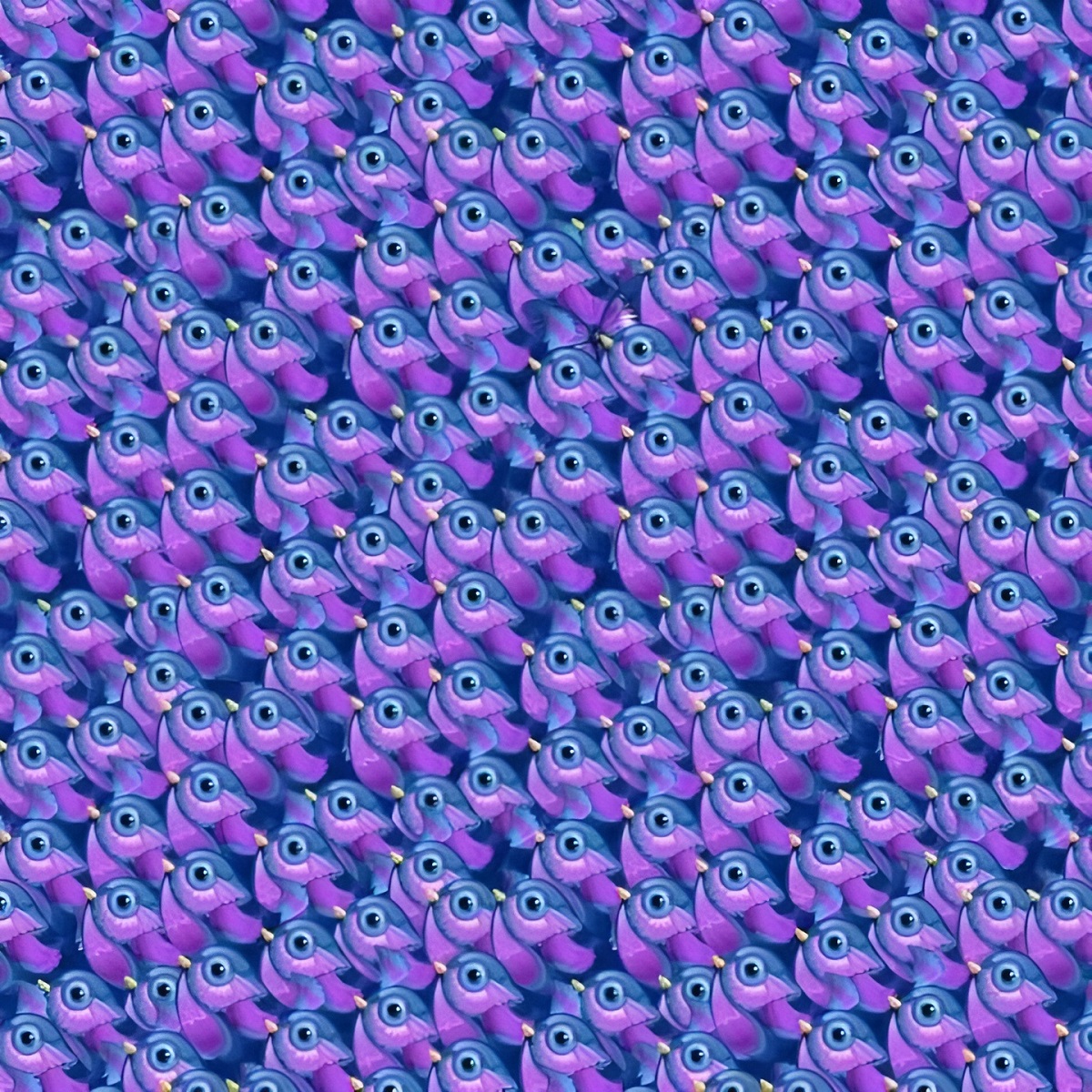 تست بینایی یافتن پروانه میان پرندگان