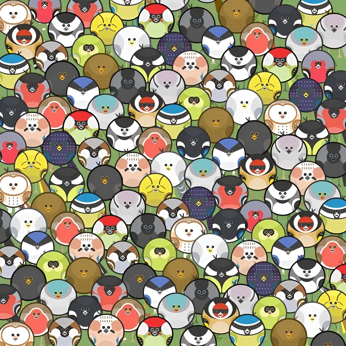 تست بینایی یافتن کرم خاکی میان پرندگان