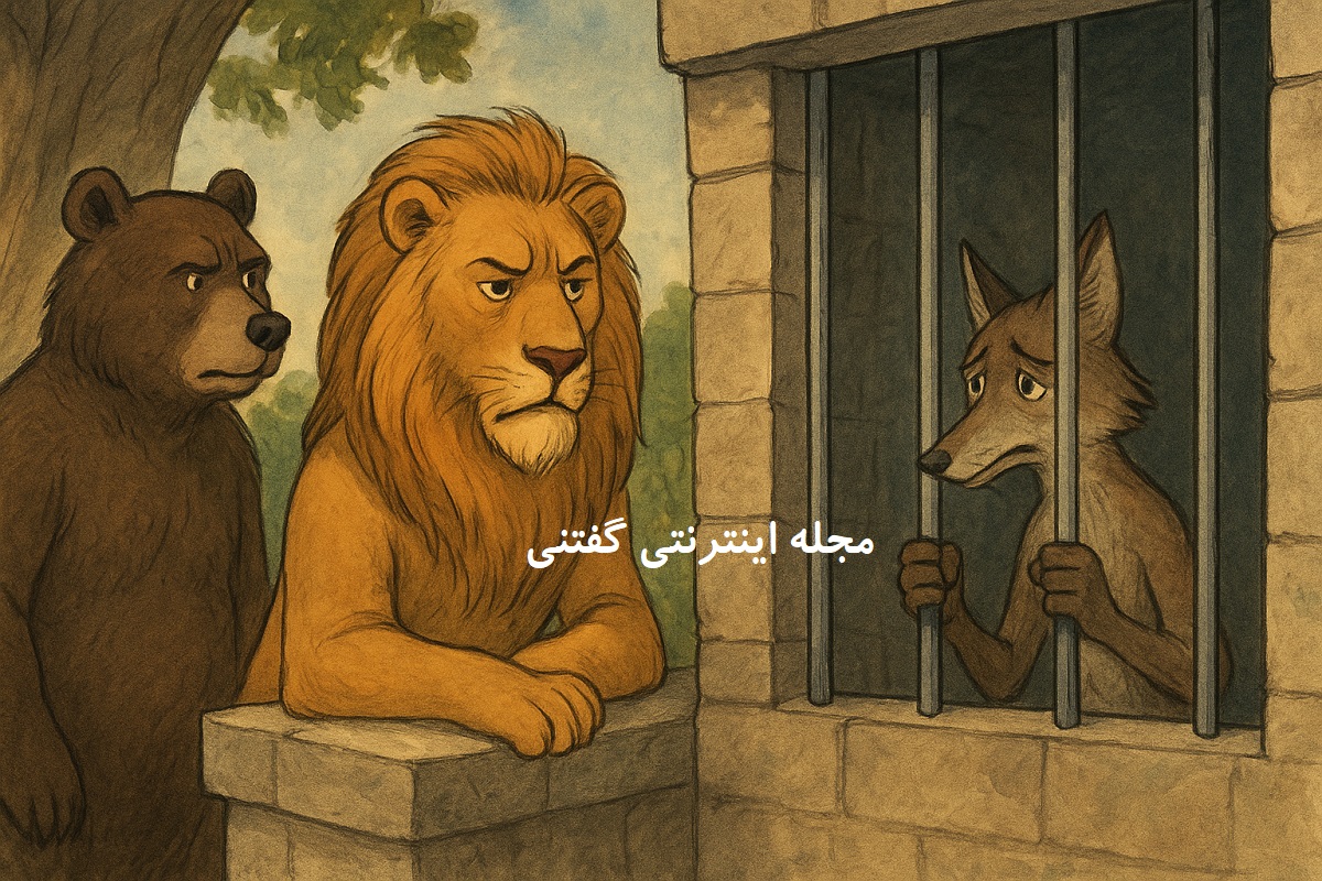 حکایت خرس حسود و شیر باهوش 3