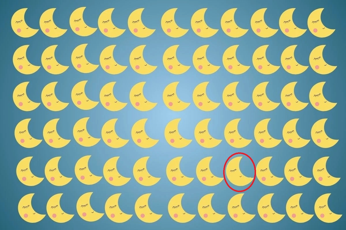 پاسخ تست بینایی یافتن ماه خوابیده متفاوت