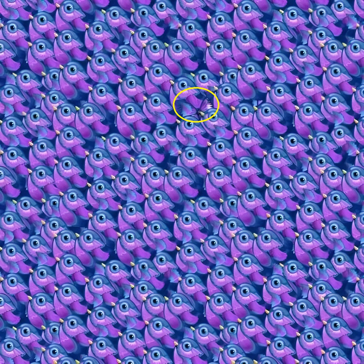 پاسخ تست بینایی یافتن پروانه میان پرندگان