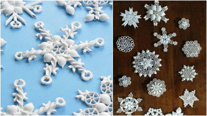 روش درست کردن دانه برف با ماکارونی شکلی برای درخت کریسمس 2026